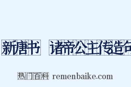 新唐书·诸帝公主传造句是什么意思的图片